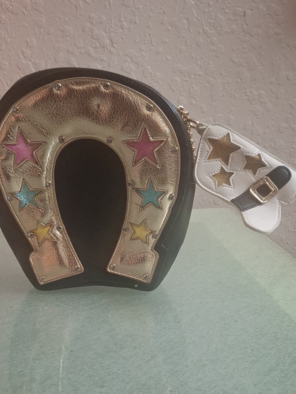 Bestey Johnson Horseshoe Crossbody Purse With Cowgirl Boot Zipper